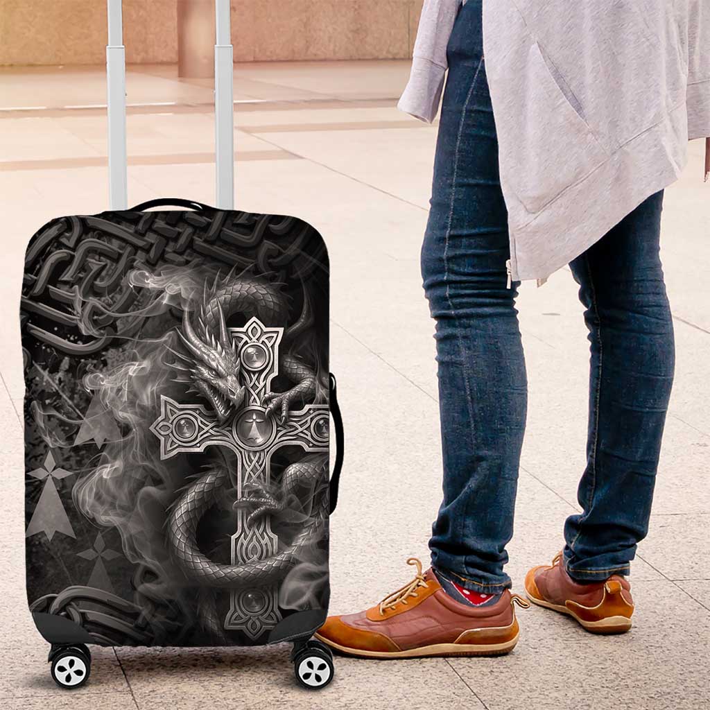 Brittany Celtic Cross Luggage Cover Fantasy Celtic Dragon - Wonder Print Shop