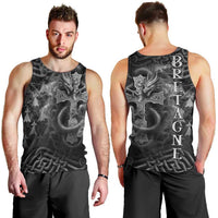 Brittany Celtic Cross Men Tank Top Fantasy Celtic Dragon - Wonder Print Shop
