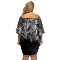 Brittany Celtic Cross Off Shoulder Short Dress Fantasy Celtic Dragon - Wonder Print Shop