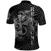 Brittany Celtic Cross Polo Shirt Fantasy Celtic Dragon - Wonder Print Shop
