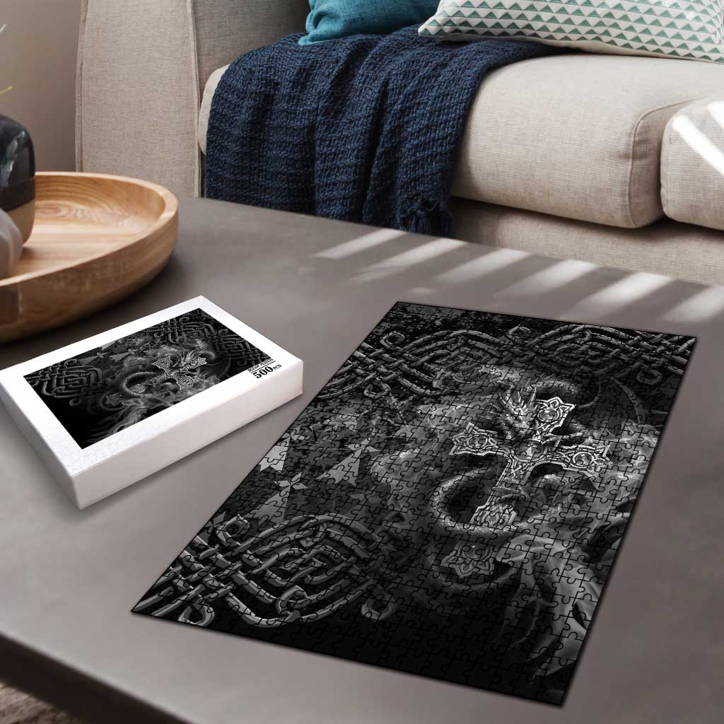 Brittany Celtic Cross Puzzle Fantasy Celtic Dragon - Wonder Print Shop