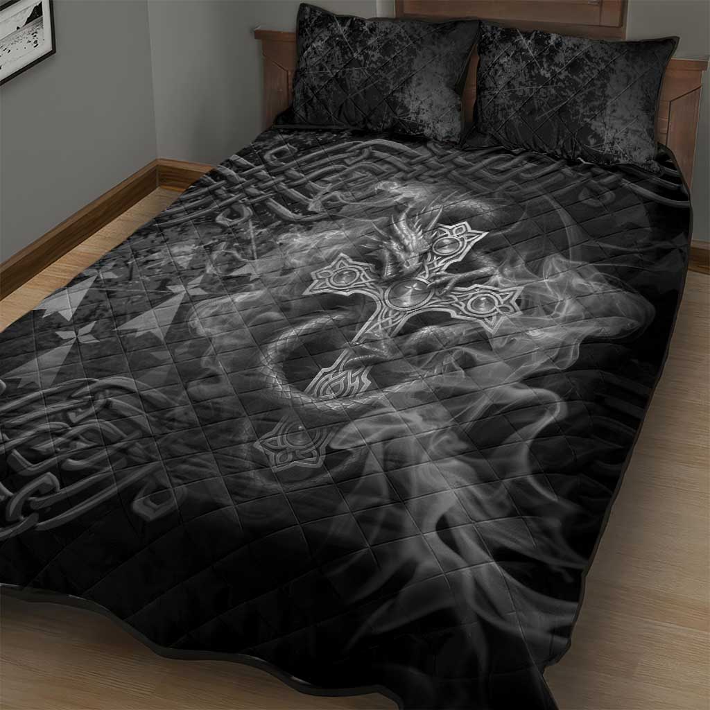 Brittany Celtic Cross Quilt Bed Set Fantasy Celtic Dragon - Wonder Print Shop