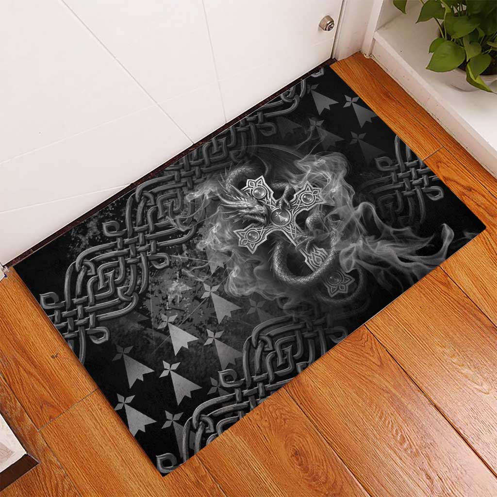 Brittany Celtic Cross Rubber Doormat Fantasy Celtic Dragon - Wonder Print Shop