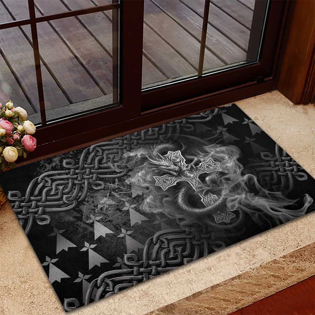 Brittany Celtic Cross Rubber Doormat Fantasy Celtic Dragon - Wonder Print Shop