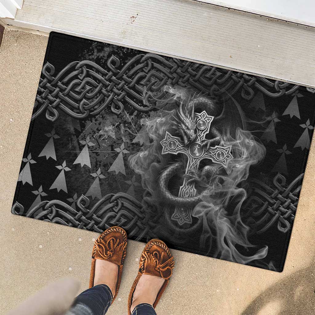 Brittany Celtic Cross Rubber Doormat Fantasy Celtic Dragon - Wonder Print Shop