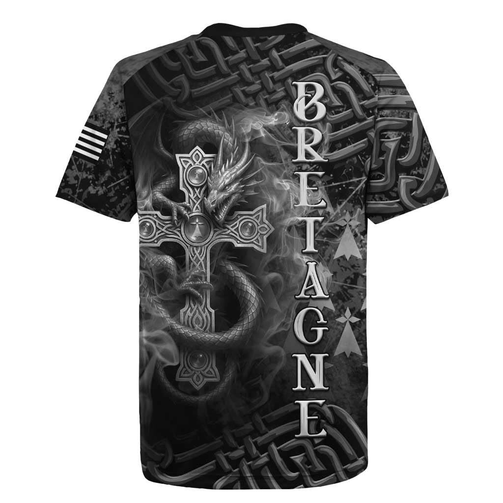 Brittany Celtic Cross Rugby Jersey Fantasy Celtic Dragon - Wonder Print Shop