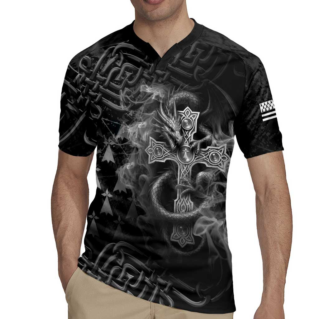 Brittany Celtic Cross Rugby Jersey Fantasy Celtic Dragon - Wonder Print Shop
