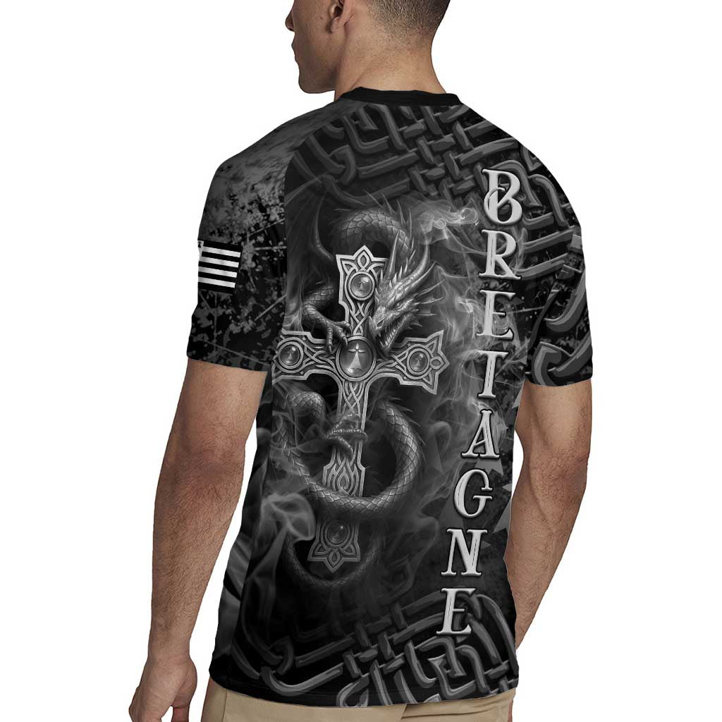 Brittany Celtic Cross Rugby Jersey Fantasy Celtic Dragon - Wonder Print Shop