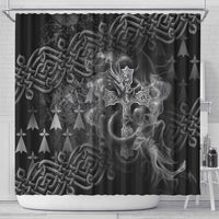 Brittany Celtic Cross Shower Curtain Fantasy Celtic Dragon - Wonder Print Shop