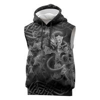 Brittany Celtic Cross Sleeveless Hoodie Fantasy Celtic Dragon - Wonder Print Shop