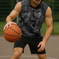 Brittany Celtic Cross Sleeveless Hoodie Fantasy Celtic Dragon - Wonder Print Shop