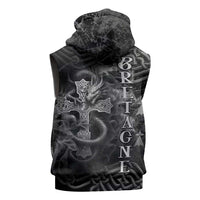 Brittany Celtic Cross Sleeveless Zip Hoodie Fantasy Celtic Dragon - Wonder Print Shop
