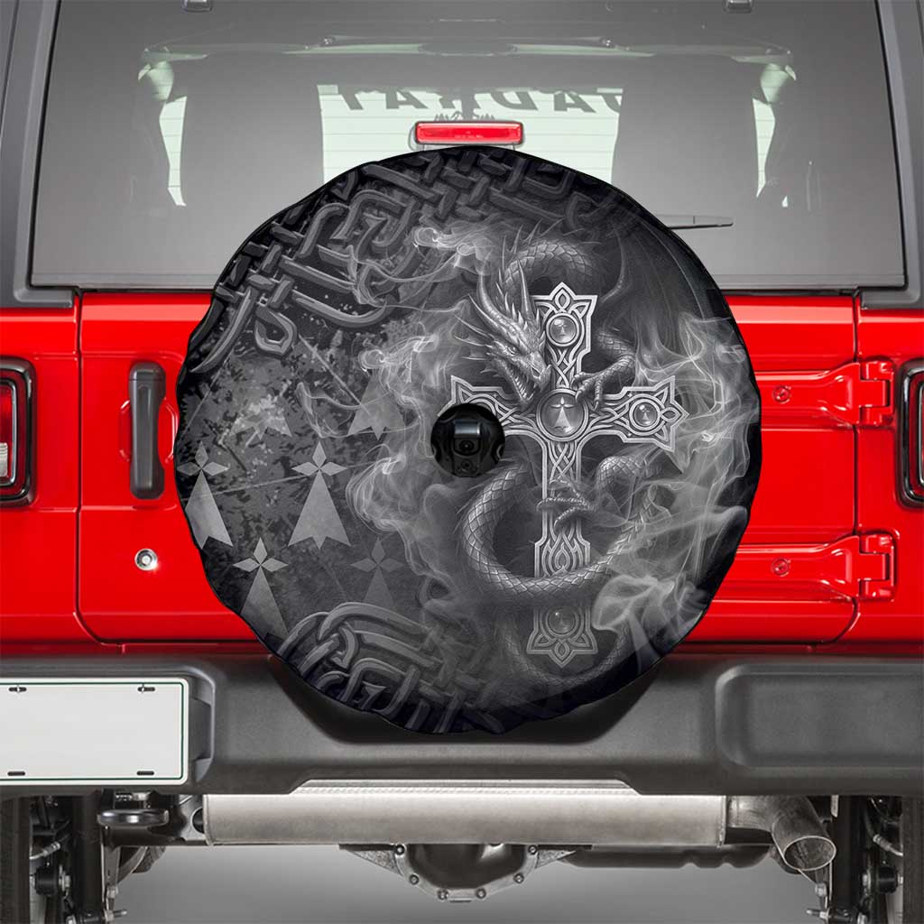 Brittany Celtic Cross Spare Tire Cover Fantasy Celtic Dragon - Wonder Print Shop