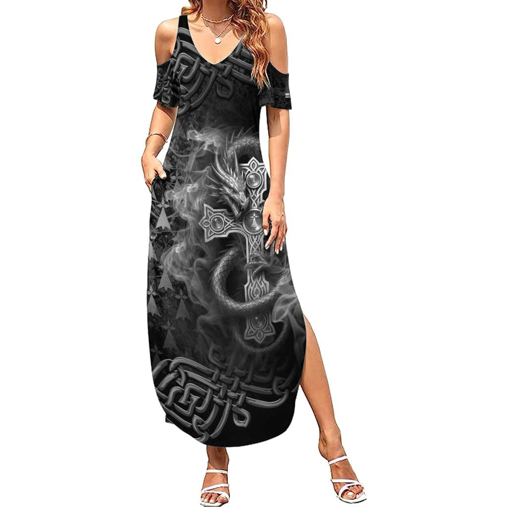 Brittany Celtic Cross Summer Maxi Dress Fantasy Celtic Dragon - Wonder Print Shop