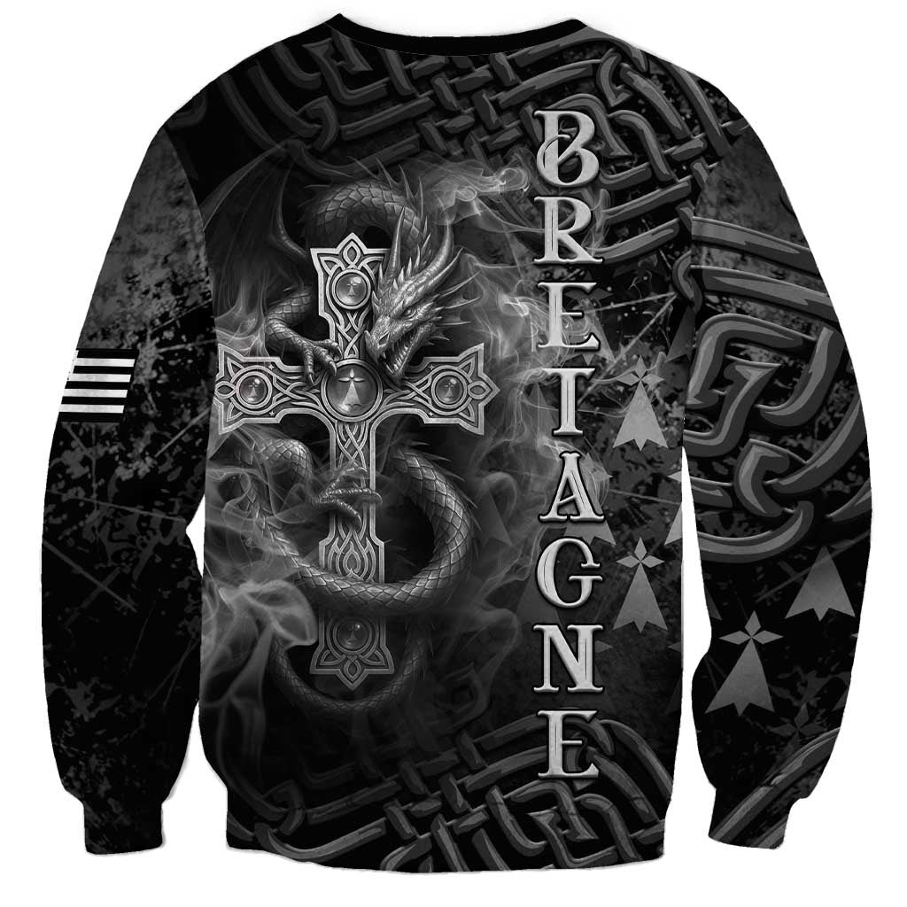 Brittany Celtic Cross Sweatshirt Fantasy Celtic Dragon - Wonder Print Shop