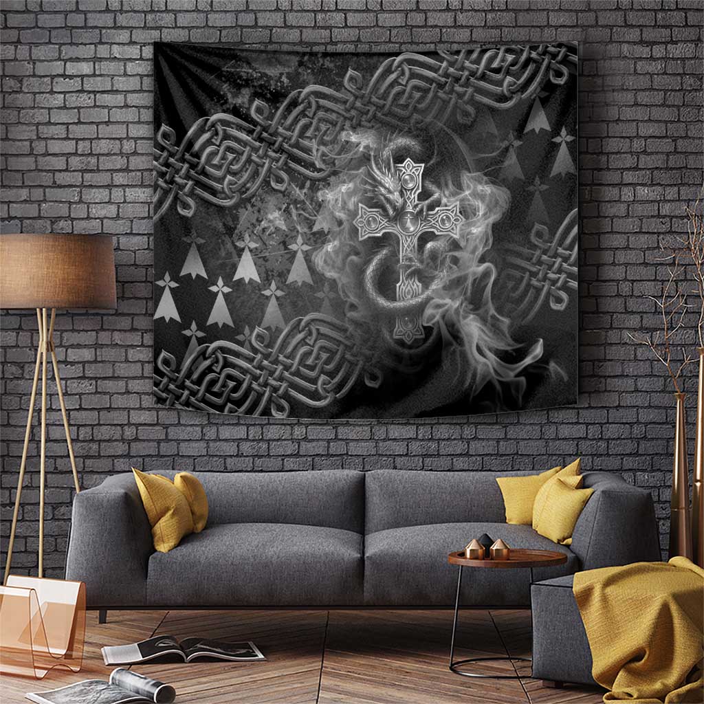 Brittany Celtic Cross Tapestry Fantasy Celtic Dragon - Wonder Print Shop