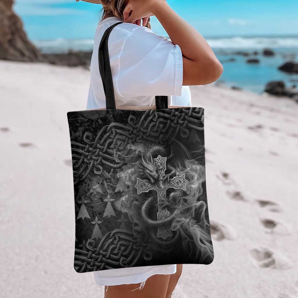Brittany Celtic Cross Tote Bag Fantasy Celtic Dragon - Wonder Print Shop