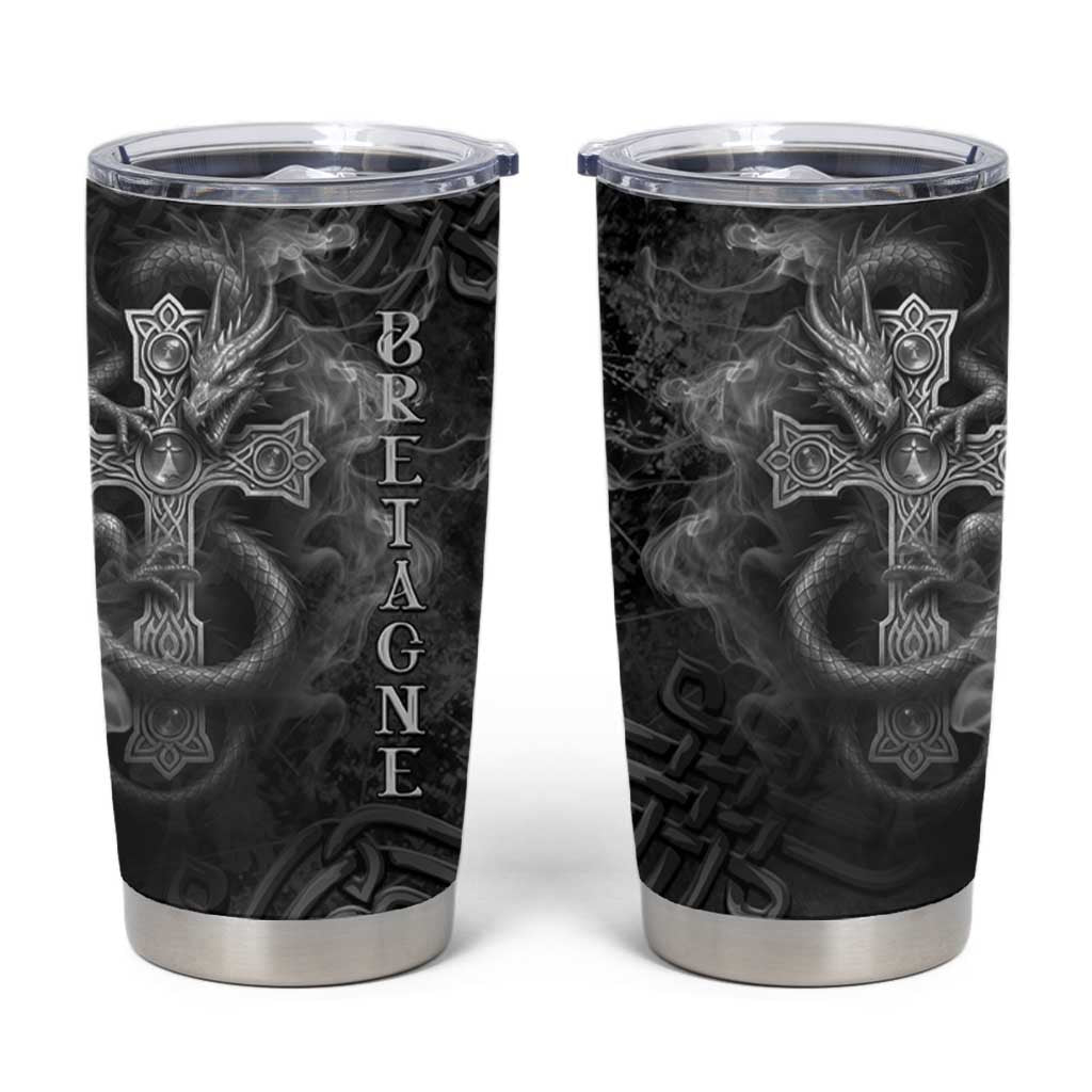 Brittany Celtic Cross Tumbler Cup Fantasy Celtic Dragon - Wonder Print Shop