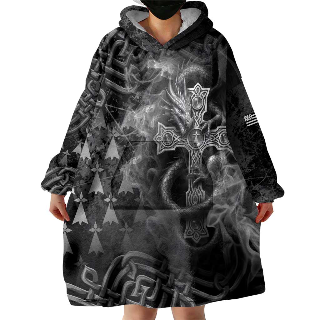 Brittany Celtic Cross Wearable Blanket Hoodie Fantasy Celtic Dragon - Wonder Print Shop