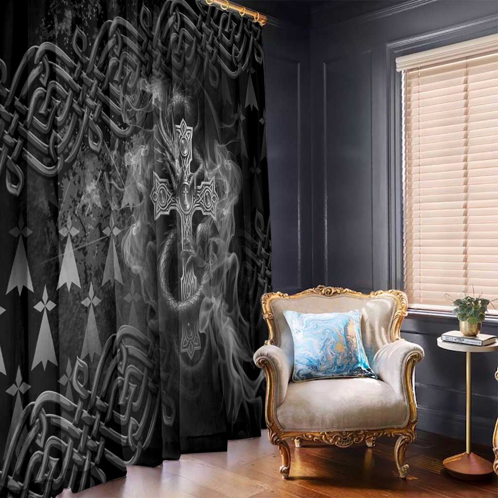 Brittany Celtic Cross Window Curtain Fantasy Celtic Dragon - Wonder Print Shop