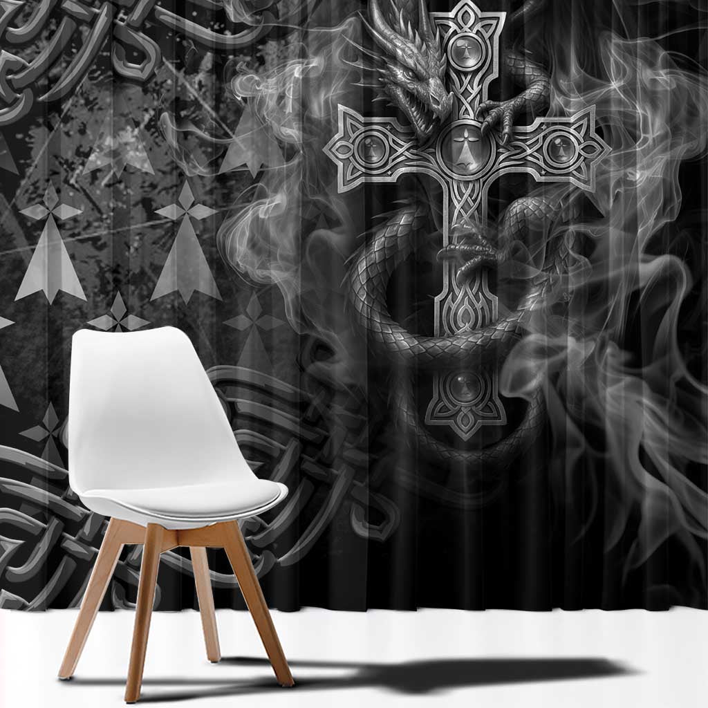 Brittany Celtic Cross Window Curtain Fantasy Celtic Dragon - Wonder Print Shop