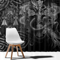 Brittany Celtic Cross Window Curtain Fantasy Celtic Dragon - Wonder Print Shop