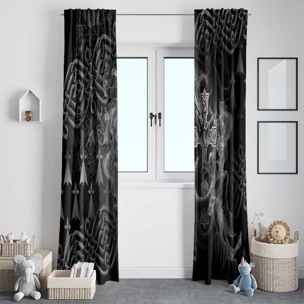 Brittany Celtic Cross Window Curtain Fantasy Celtic Dragon - Wonder Print Shop