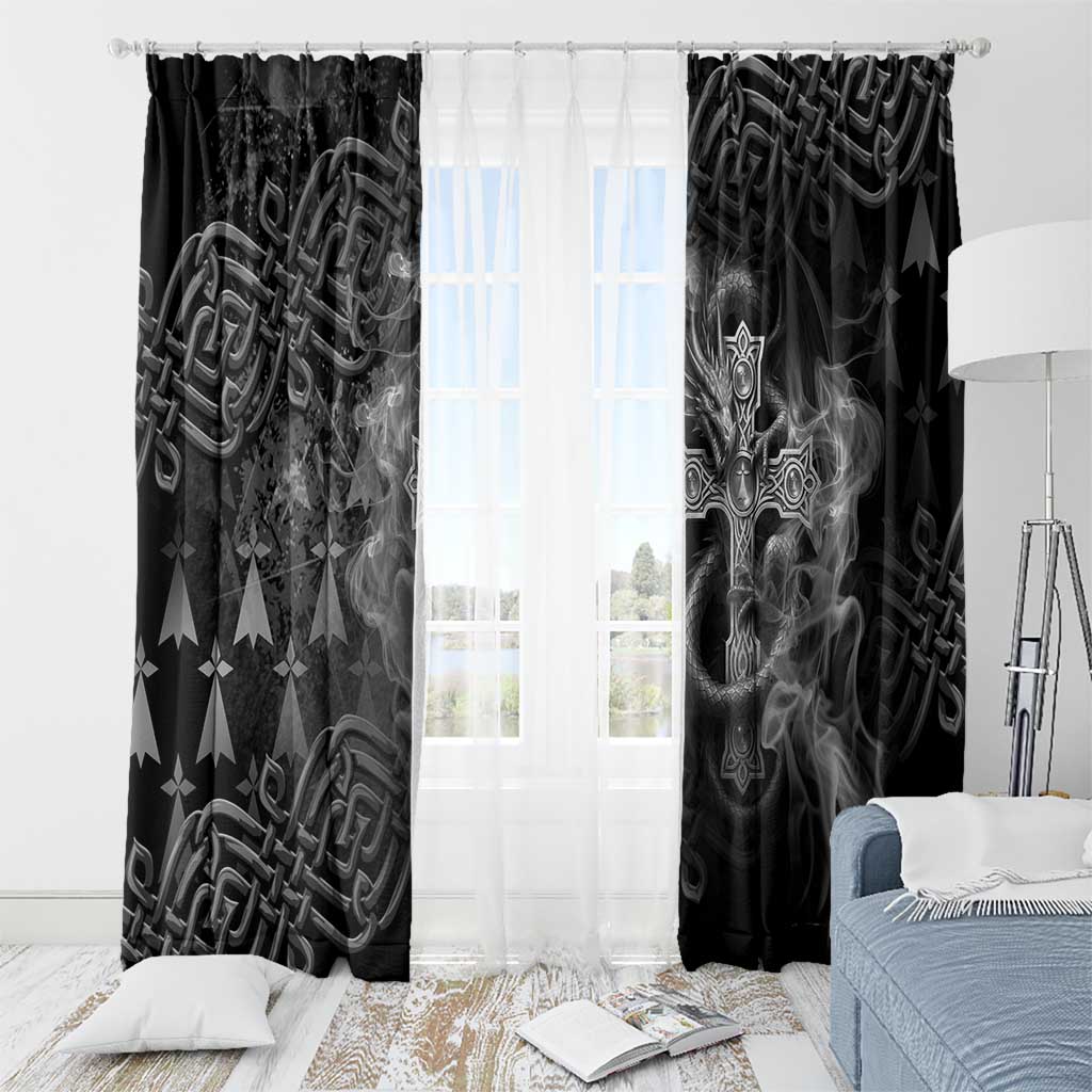Brittany Celtic Cross Window Curtain Fantasy Celtic Dragon - Wonder Print Shop