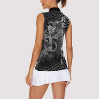 Brittany Celtic Cross Women Sleeveless Polo Shirt Fantasy Celtic Dragon - Wonder Print Shop