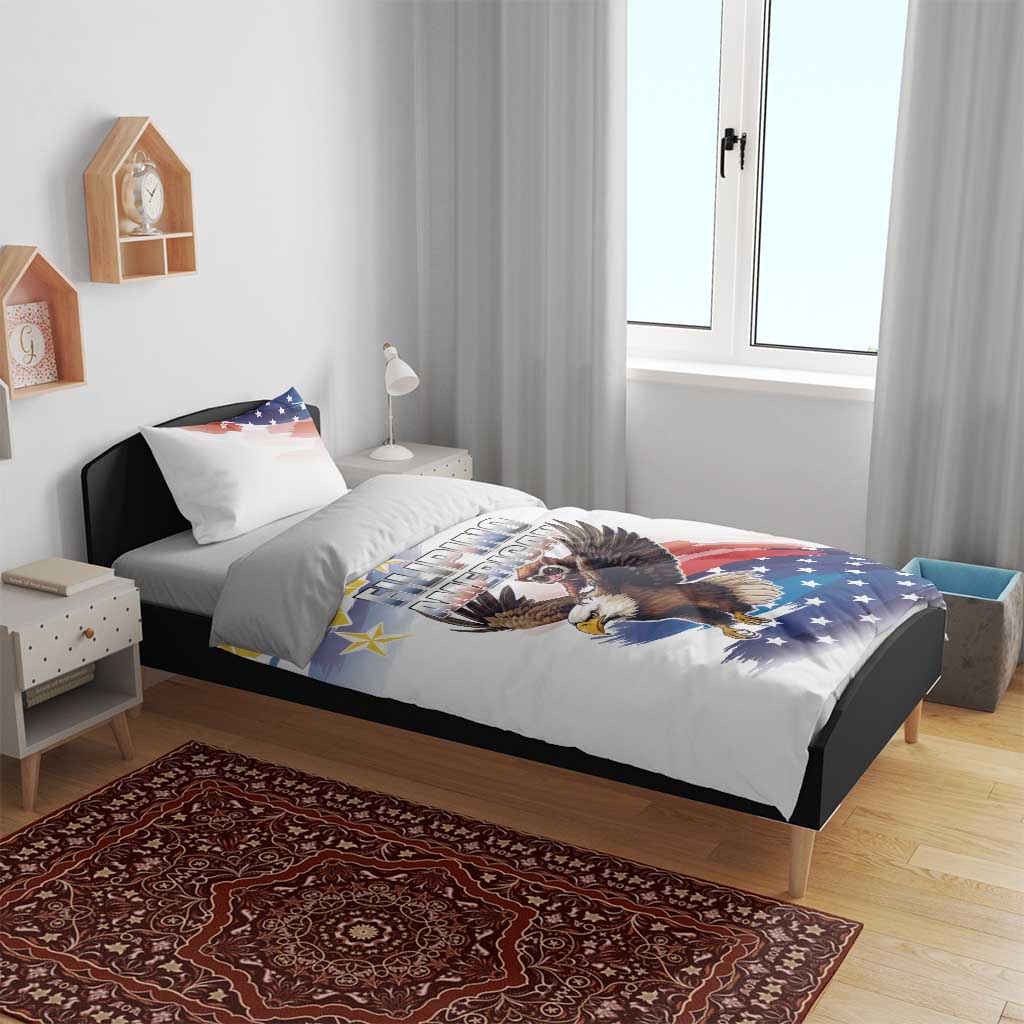 Filipino American History Month Bedding Set Bald Eagle Tarsier Together LT05 - Wonder Print Shop
