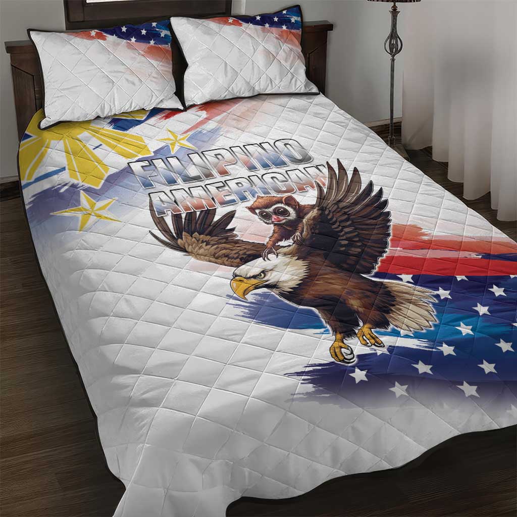 Filipino American History Month Quilt Bed Set Bald Eagle Tarsier Together LT05 - Wonder Print Shop
