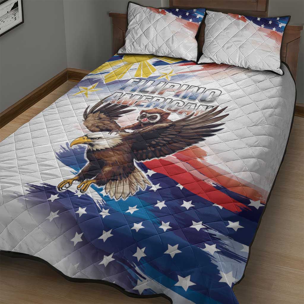Filipino American History Month Quilt Bed Set Bald Eagle Tarsier Together LT05 - Wonder Print Shop