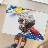 Filipino American History Month Rubber Doormat Bald Eagle Tarsier Together LT05 - Wonder Print Shop
