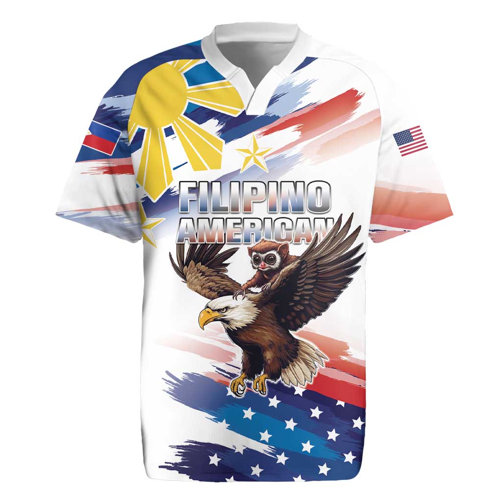 Filipino American History Month Rugby Jersey Bald Eagle Tarsier Together LT05 - Wonder Print Shop