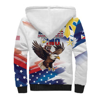Filipino American History Month Sherpa Hoodie Bald Eagle Tarsier Together LT05 - Wonder Print Shop