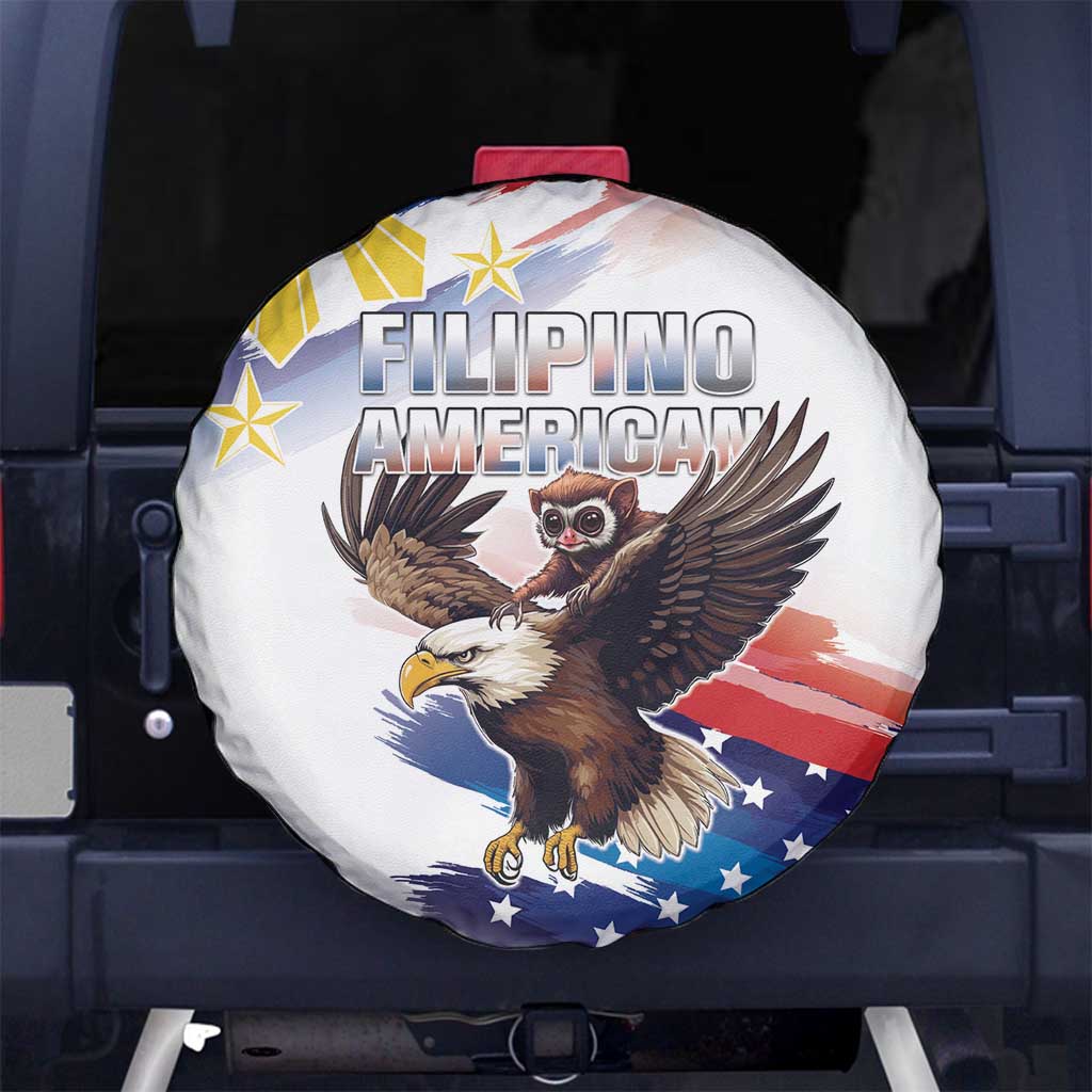 Filipino American History Month Spare Tire Cover Bald Eagle Tarsier Together LT05 - Wonder Print Shop