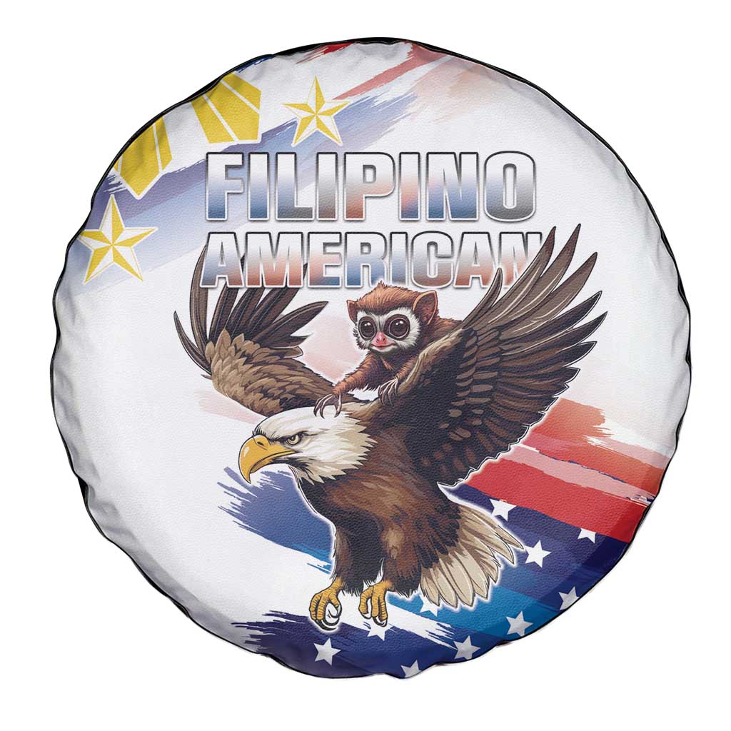 Filipino American History Month Spare Tire Cover Bald Eagle Tarsier Together LT05 - Wonder Print Shop