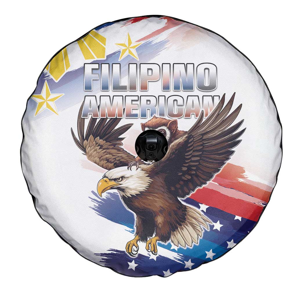 Filipino American History Month Spare Tire Cover Bald Eagle Tarsier Together LT05 - Wonder Print Shop