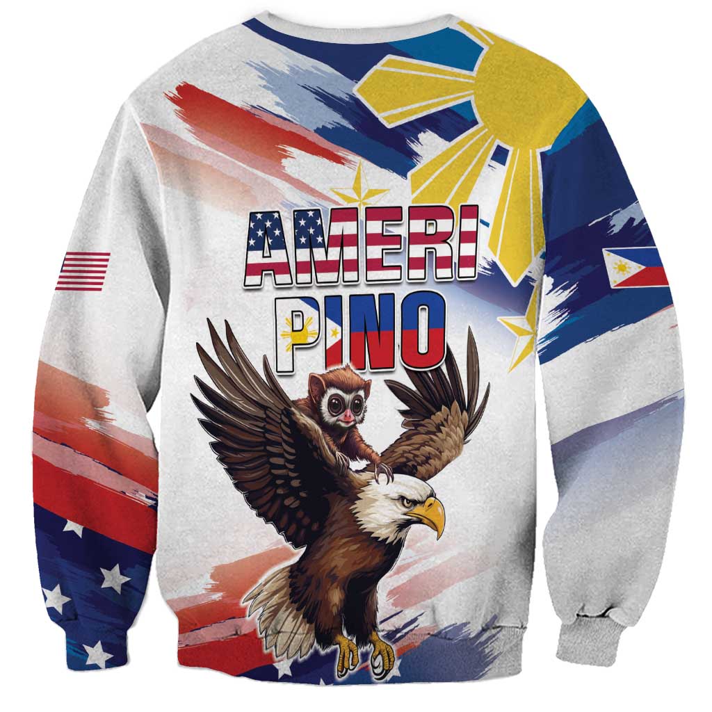 Filipino American History Month Sweatshirt Bald Eagle Tarsier Together LT05 - Wonder Print Shop