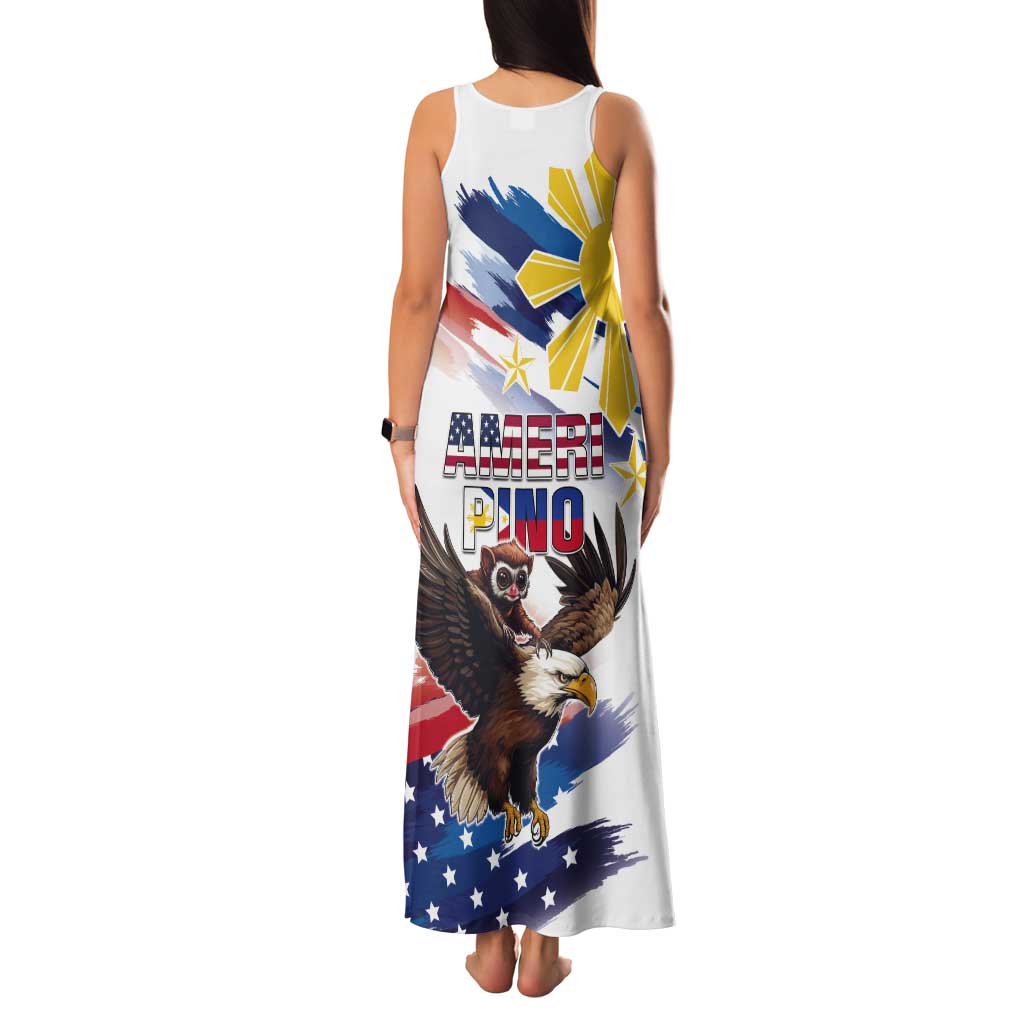 Filipino American History Month Tank Maxi Dress Bald Eagle Tarsier Together LT05 - Wonder Print Shop