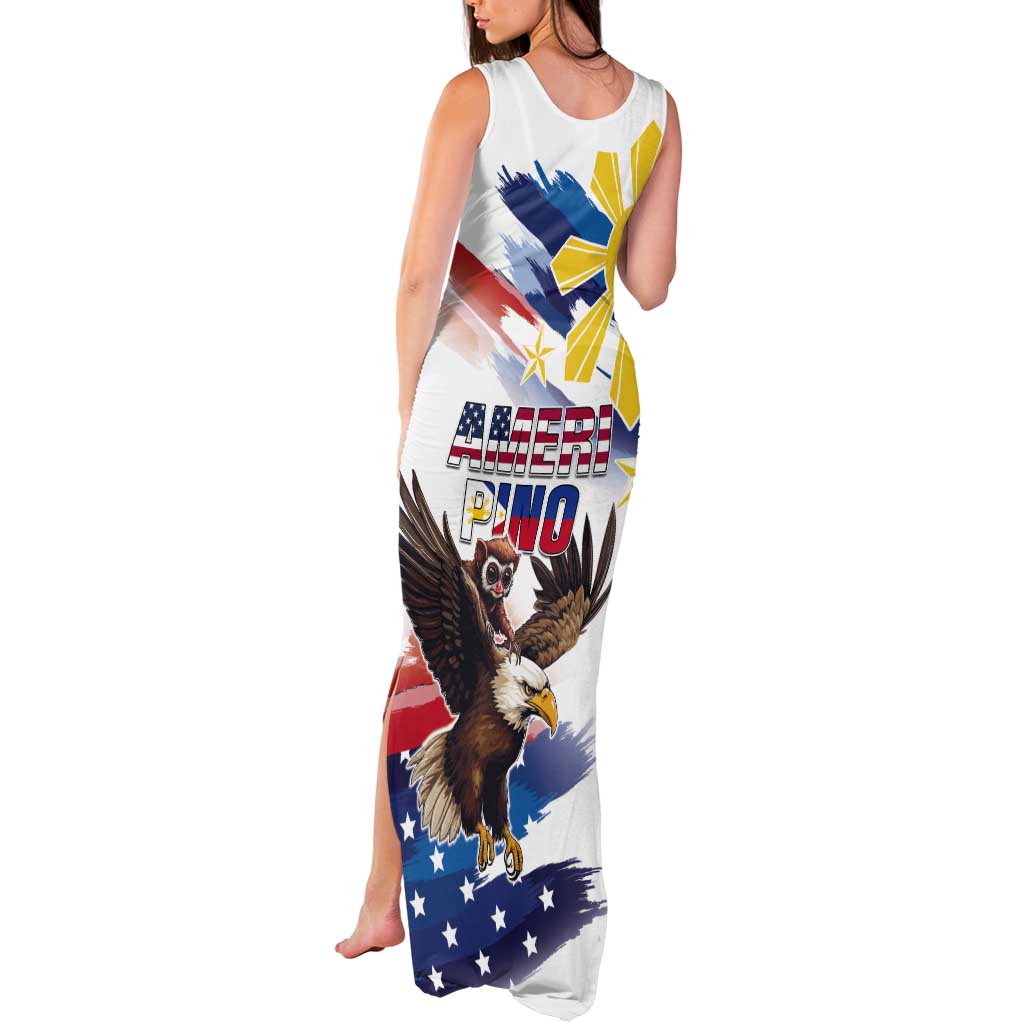 Filipino American History Month Tank Maxi Dress Bald Eagle Tarsier Together LT05 - Wonder Print Shop
