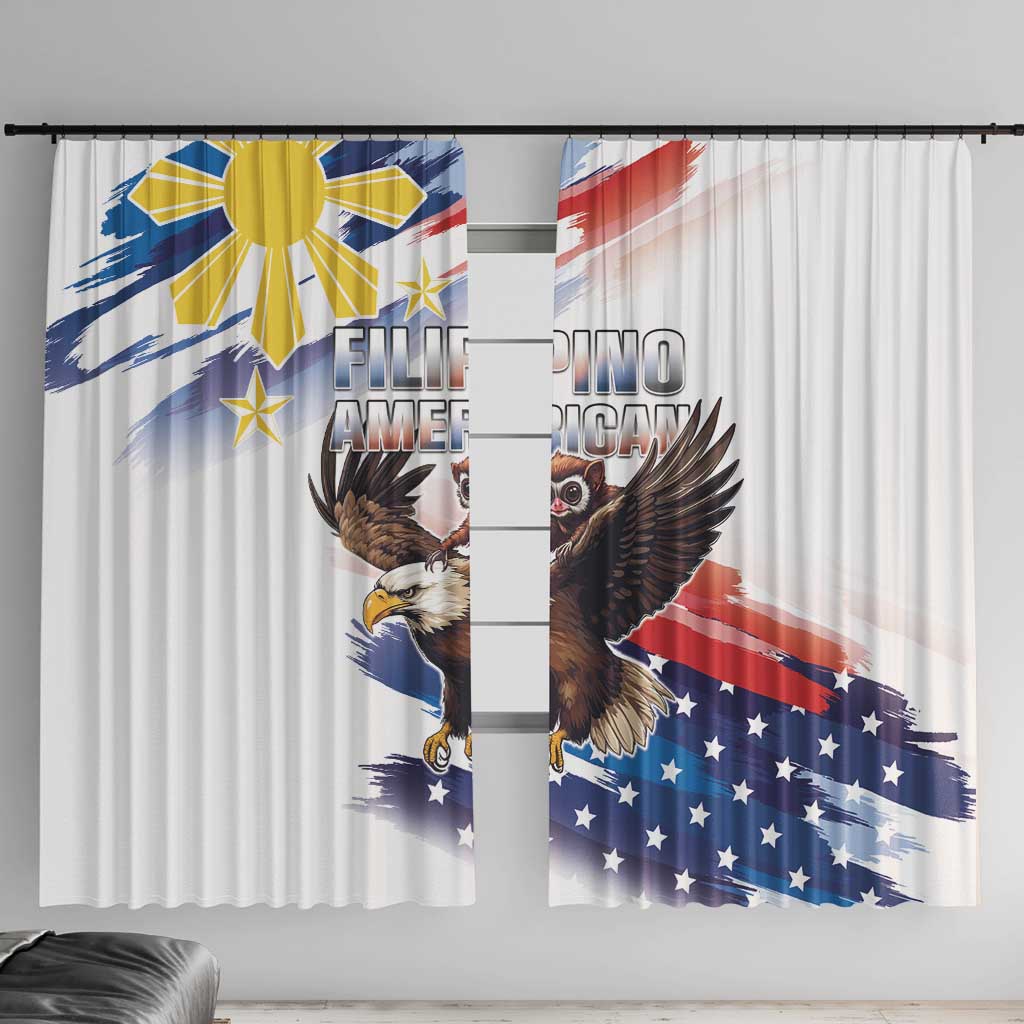 Filipino American History Month Window Curtain Bald Eagle Tarsier Together LT05 - Wonder Print Shop
