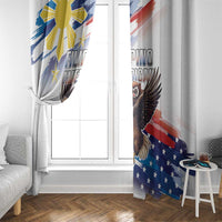 Filipino American History Month Window Curtain Bald Eagle Tarsier Together LT05 - Wonder Print Shop