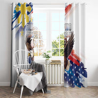 Filipino American History Month Window Curtain Bald Eagle Tarsier Together LT05 - Wonder Print Shop