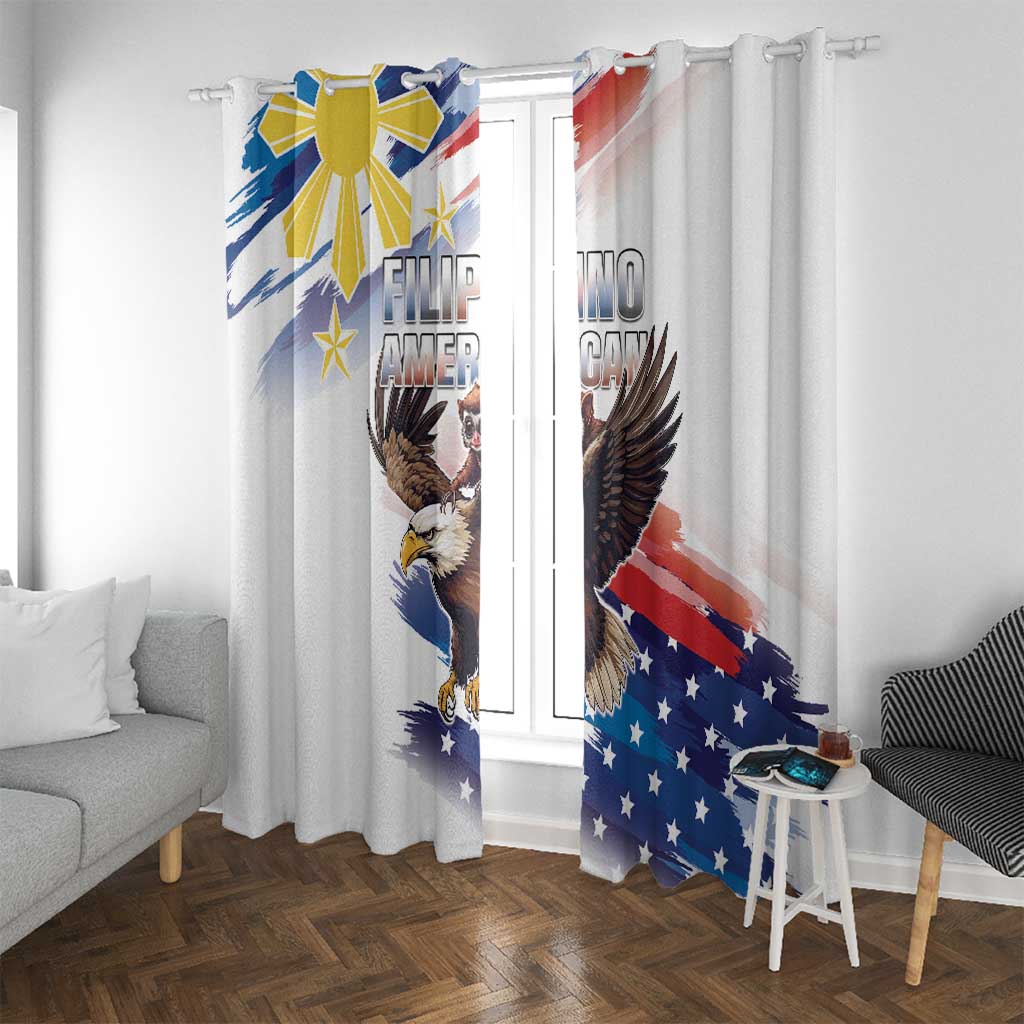 Filipino American History Month Window Curtain Bald Eagle Tarsier Together LT05 - Wonder Print Shop