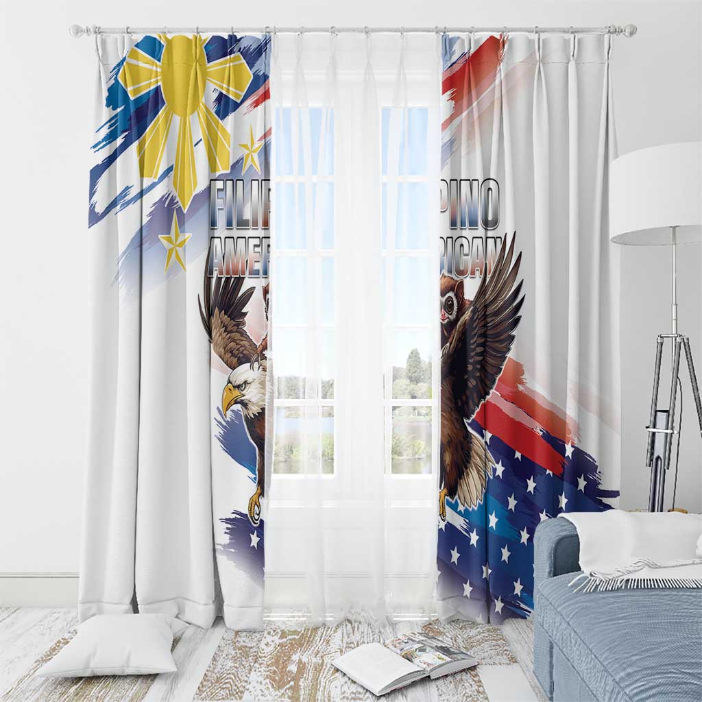 Filipino American History Month Window Curtain Bald Eagle Tarsier Together LT05 - Wonder Print Shop