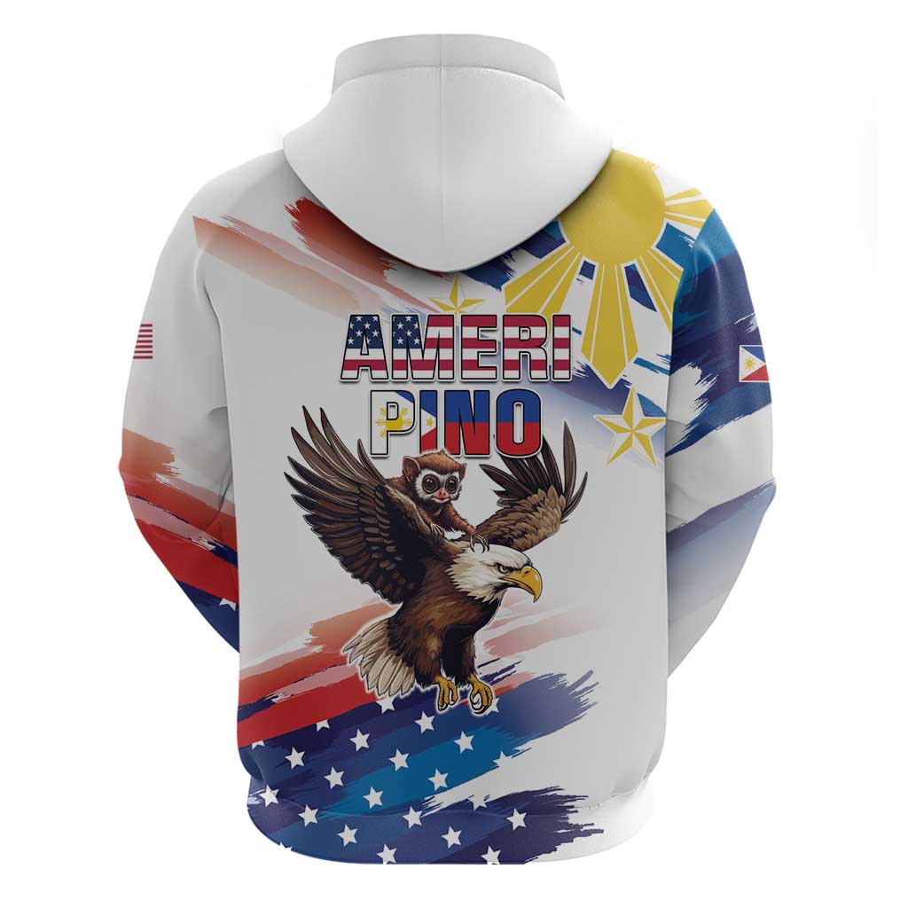 Filipino American History Month Zip Hoodie Bald Eagle Tarsier Together LT05 - Wonder Print Shop