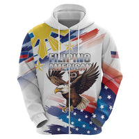 Filipino American History Month Zip Hoodie Bald Eagle Tarsier Together LT05 - Wonder Print Shop