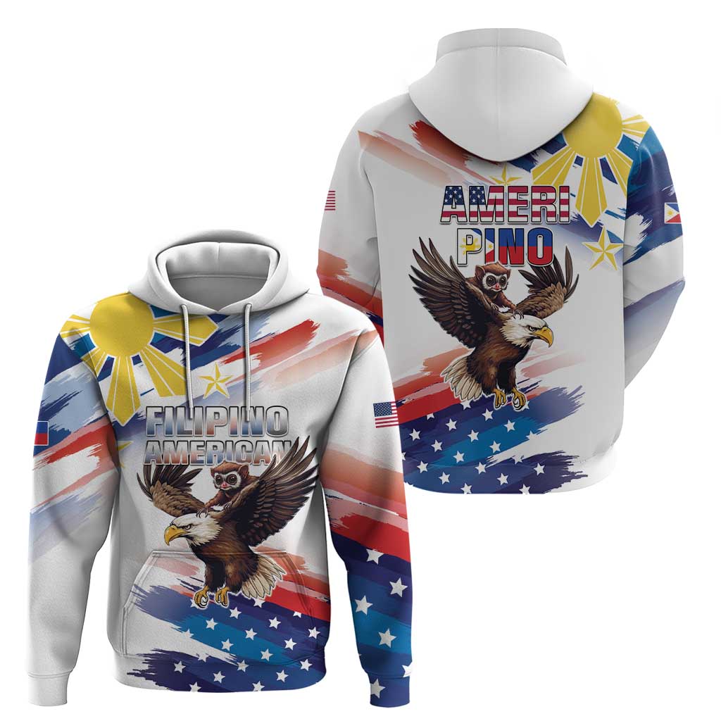Filipino American History Month Zip Hoodie Bald Eagle Tarsier Together LT05 - Wonder Print Shop