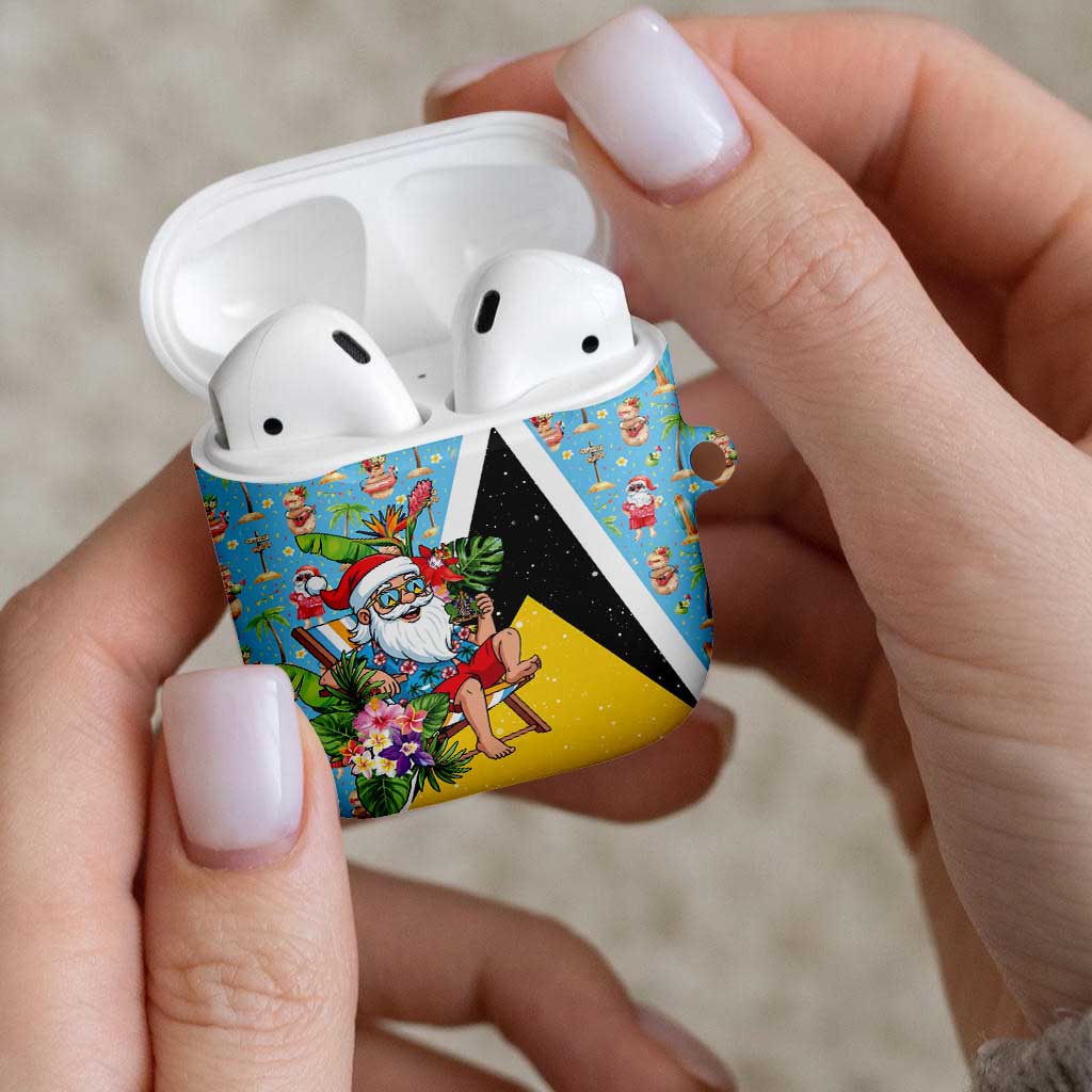 Saint Lucia Christmas AirPods Case Tropical Santa Claus - Wonder Print Shop